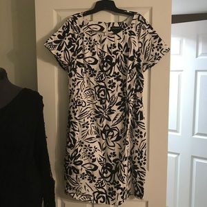 Black and White floral shift dress
